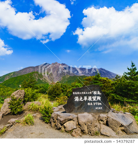 [Kagoshima City] Kirishima Sabae Bay National Park "Sakurajima" Look at the crater of Sakurajima from the Yunohira Observatory 54379287