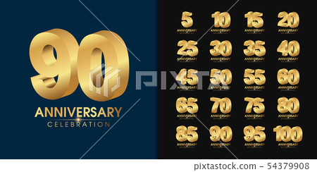 Set of premium anniversary logotype.  54379908