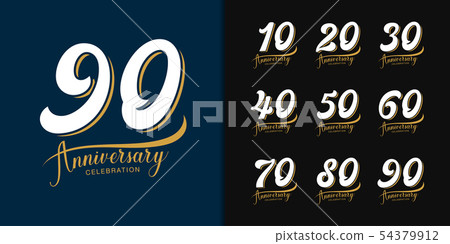 Set of Premium anniversary logotype. 54379912