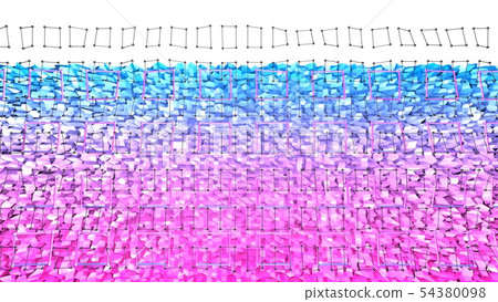 3d surface as 3d low poly abstract geometric background with modern gradient colors, red blue violet 54380098