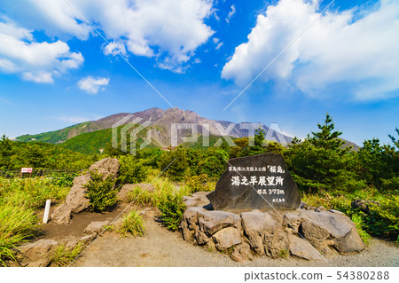 [Kagoshima City] Kirishima Sabae Bay National Park "Sakurajima" Look at the crater of Sakurajima from the Yunohira Observatory 54380288