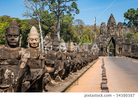 South gate to angkor thom in Cambodia, Asia South gate to angkor thom in Cambodia, Asia 54380387