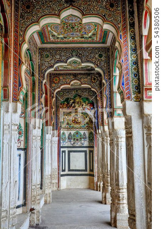 Haveli in Nawalgarh, Rajasthan in North India. 54380506