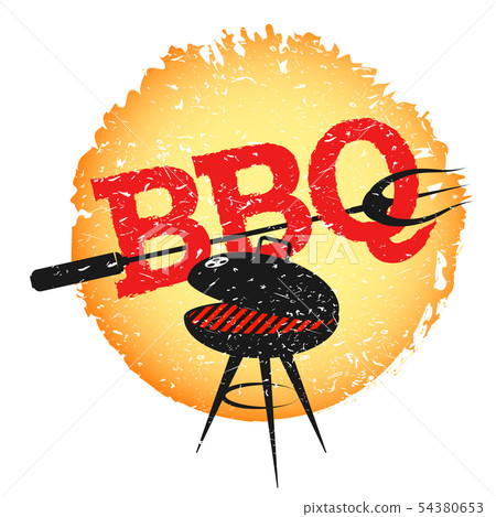 Grill with barbecue fork - Stock Illustration [54380653] - PIXTA