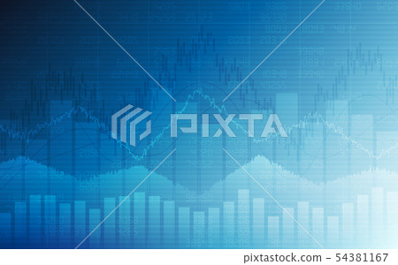 line graph and stock numbers on blue color - Stock Illustration ...