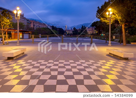 Nice. View of Massena Square in night lighting. 54384099