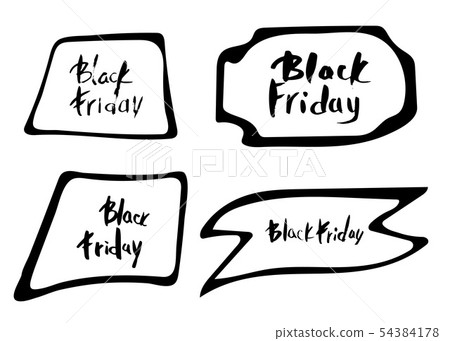 Black Friday vector text with decoration. 54384178