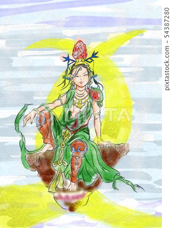 An illustration created on the image of Suigetsu Kannon. 54387280