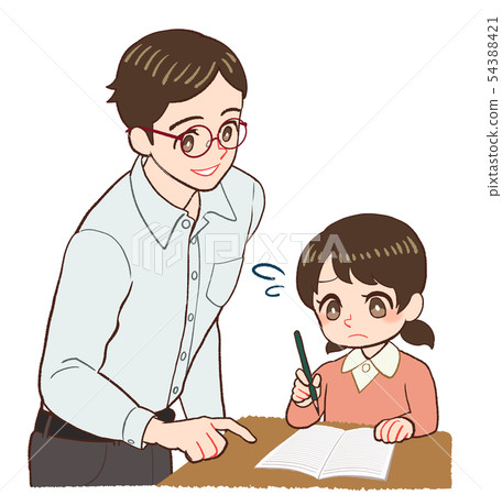 Teacher and child teaching Teacher and child teaching 54388421