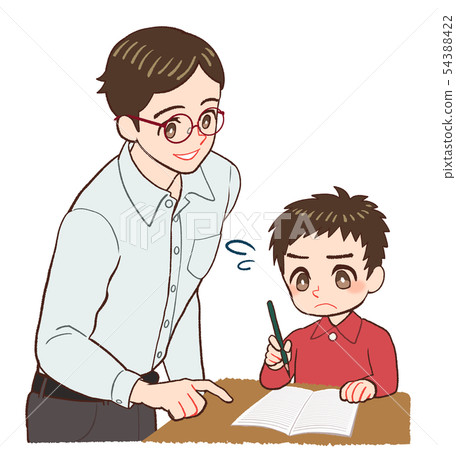 Teacher and child teaching Teacher and child teaching 54388422