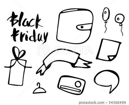 Black Friday vector text with decoration. 54388499