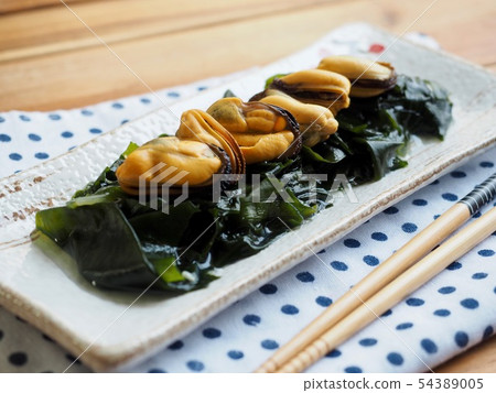 亞洲食物淡菜和海草 亞洲食物淡菜和海草 54389005