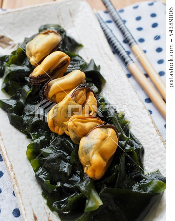 亞洲食物淡菜和海草 亞洲食物淡菜和海草 54389006