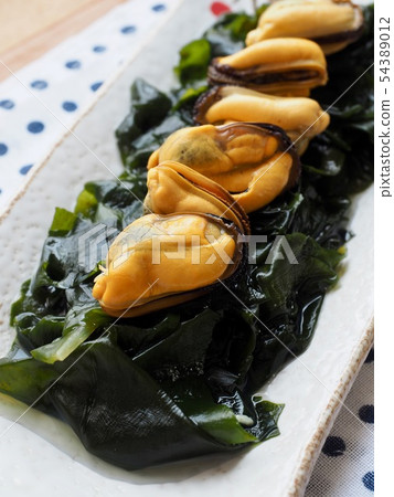 亞洲食物淡菜和海草 54389012