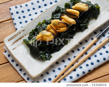亞洲食物淡菜和海草 54389039