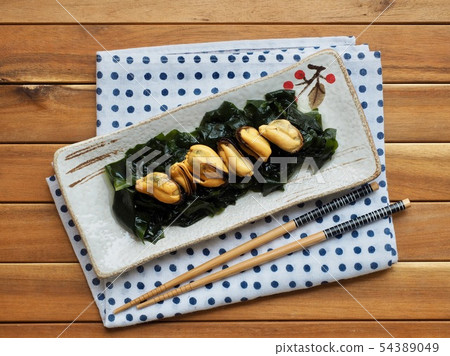 亞洲食物淡菜和海草 亞洲食物淡菜和海草 54389049