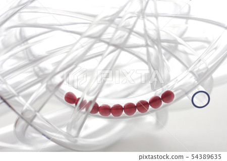 Blood vessel and blood model using a transparent vinyl tube 54389635