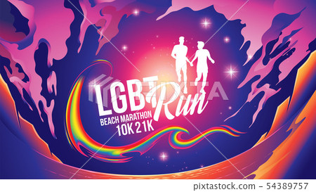 LGBT Marathon Near the Beach Theme 54389757