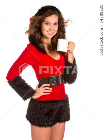 Pretty girl with cup of tea 54389920