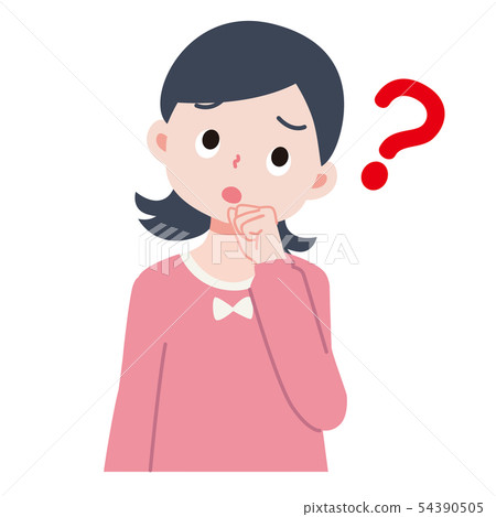 感到懷疑的女孩的例證-插圖素材 [54390505] - PIXTA圖庫
