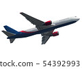 Airplane flying on white background 54392993