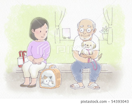 動物醫院候診室寵物主人 動物醫院候診室寵物主人 54393043