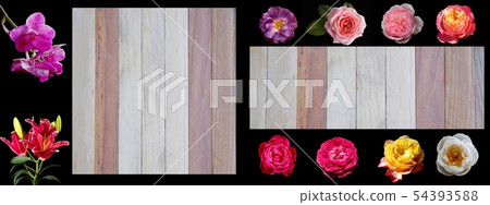 Flower on wooden background. 54393588