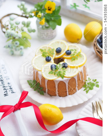 Tea time with lemon cake Tea time with lemon cake 54393868