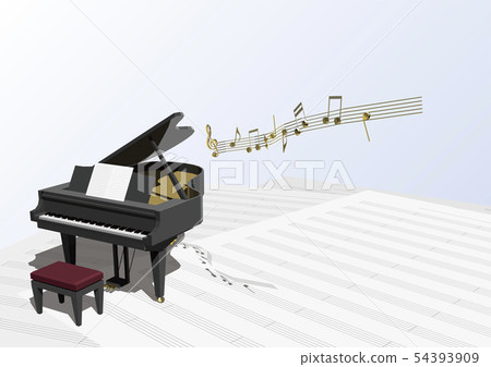 Vector illustration design CG ai grand piano music note music Vector illustration design CG ai grand piano music note music 54393909