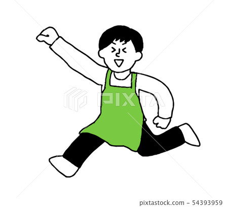 A man in an apron wearing a guts pose (simple) A man in an apron wearing a guts pose (simple) 54393959