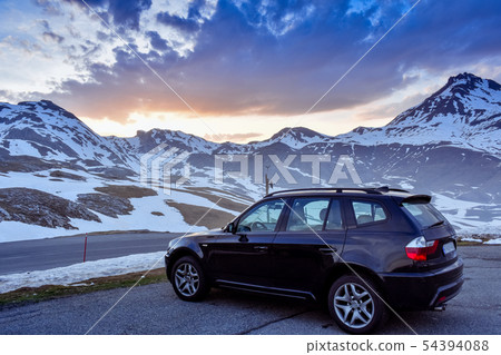 Half snowy mountain in Pyrenees, Spain 54394088