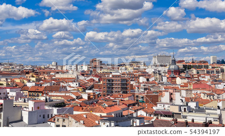 Rooftop view of Madrid downtown in a sunny day, 54394197