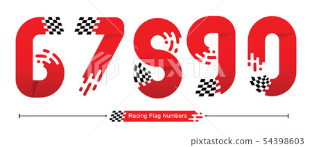 Numbers Racing Flag style in a set 67890 54398603