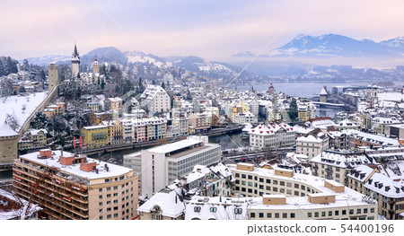 Lucerne, Switzerland, aerial view in winter 54400196