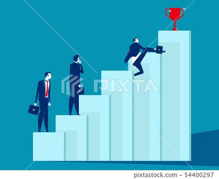 Business team overcome obstacles and achieve 54400297
