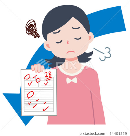 丟失成績的女孩的例證 丟失成績的女孩的例證 54401259