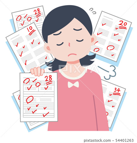 Illustration of a girl who lost grades Illustration of a girl who lost grades 54401263