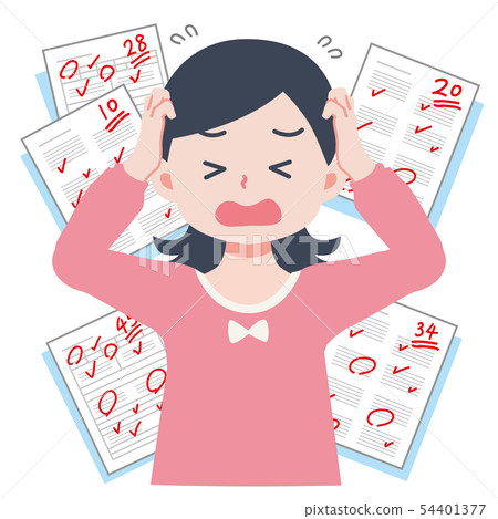 Illustration of a girl who lost grades 54401377