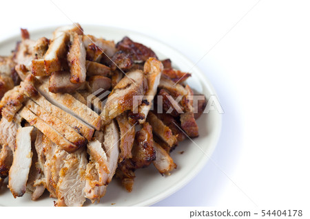 Organic cooked grilled pork chop steak with salt, 54404178