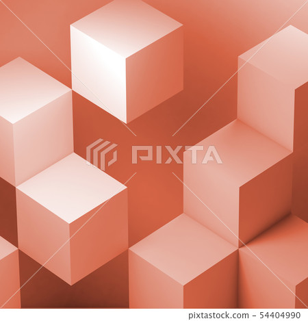 Geometric cubes installation, abstract 54404990