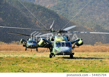 Army helicopter landing Army helicopter landing 54405704
