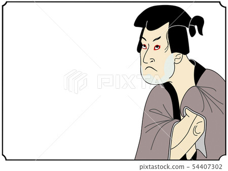 Ukiyoe-style cartoon-style arrangement illustrations on the eyes 54407302