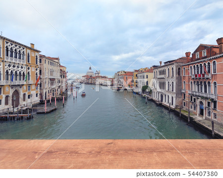Motor boats in Grand Canal waters of Venice. Motor boats in Grand Canal waters of Venice. 54407380