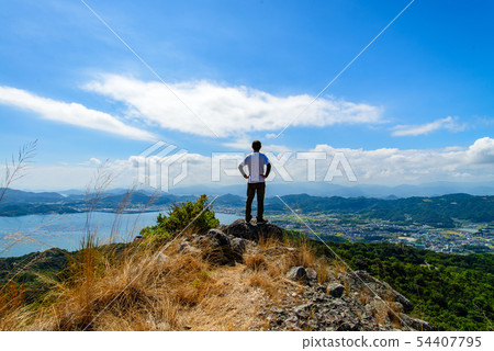 庫存照片：香川，高松，Gokenzan，山，山頂，風景，人 54407795