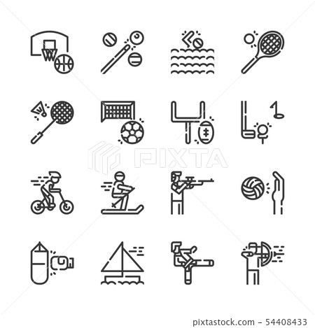 Sport activities icon set.Vector illustration. 54408433