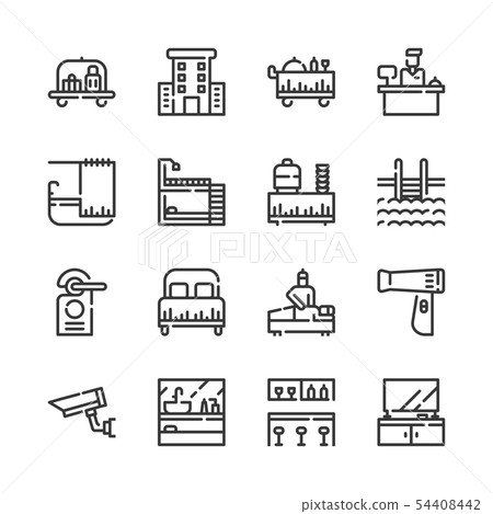 Hotel service icon set.Vector illustration. 54408442