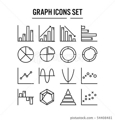 Graph and diagram icon in outline 54408481