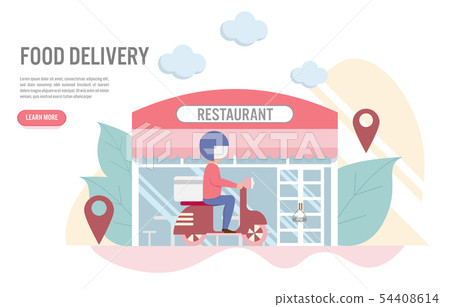 Food delivery concept with character Food delivery concept with character 54408614