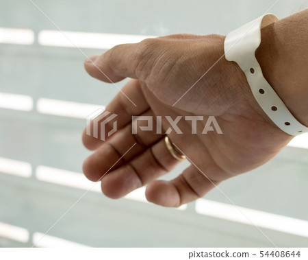 Male hand with newborn hospital birth Male hand with newborn hospital birth 54408644