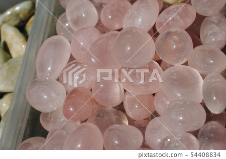 tumbled Rose Quartz gem stone as mineral rock tumbled Rose Quartz gem stone as mineral rock 54408834